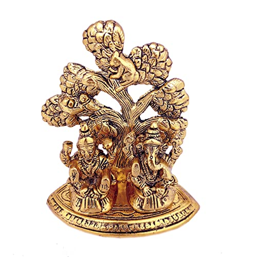 Kridaykraft Laxmi Ganesh Metal Statue/Murti For Diwali Pooja Good Luck,Laxmi Ganesh Idol For Home Decor,Religious Gift Showpiece